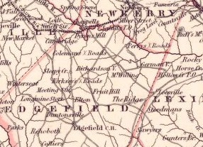 Edgefield County Map 1850 crop